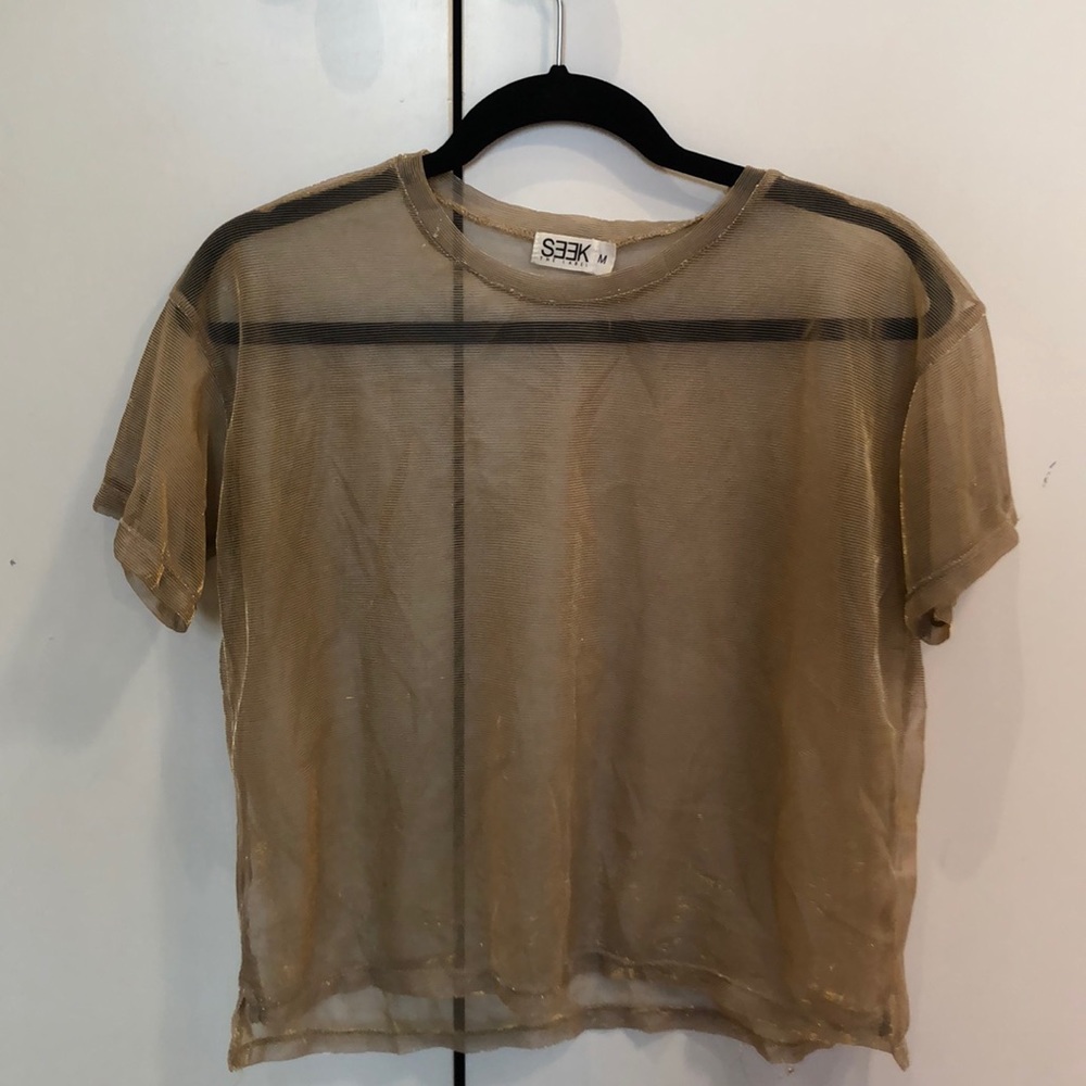 Sheer Sparkly Gold Top